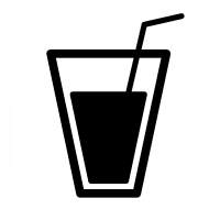 Icon of a glass with liquid and a straw